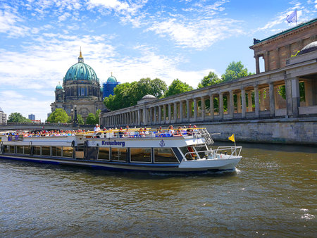 River Cruiser on the River Spree in Berlin Germanyのeditorial素材