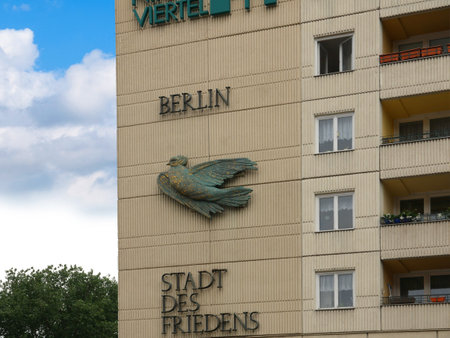 Architecture on the Banks of the River Spree that runs through Berlin Germanyのeditorial素材