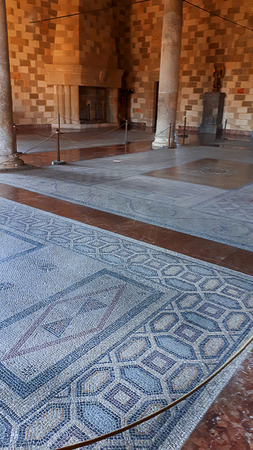Mosaic on the Greek Island of Rhodes in what  the headquarters and palace of the Grandmaster of the Knights of St John Hospitallerのeditorial素材