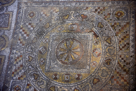 mosaic floor in the Garden in the Archaeological Museum in the old walled town of Rhodeのeditorial素材