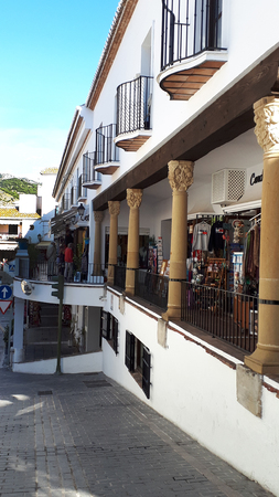 shopping arcade in  Mijas in the Mountains above the Costa del Sol in Spainのeditorial素材