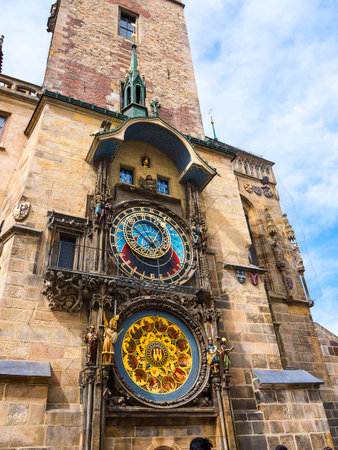 The Prague Astronomical Clock. Prague is a medieval astronomical clock located in Prague, the...