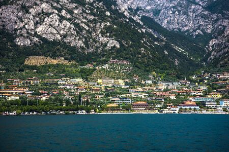 Limone is one of the lovely towns on Lake Garda in Northern Italyの写真素材