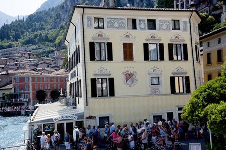 Limone is one of the lovely small towns on this lake in Northern Italy. Lake Garda is a popular European tourist destination situated near the Dolomites and Italian Alps.のeditorial素材