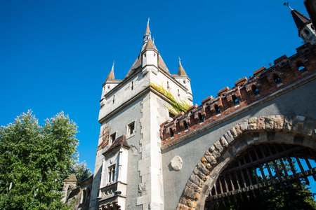 Vajdahunyad Castle is in the City Park of Budapest, Hungary built in 1896 celebrated the 1,000 years...