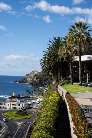 Overlooking the harbour complex in Funchal on the island of Madeiraのeditorial素材