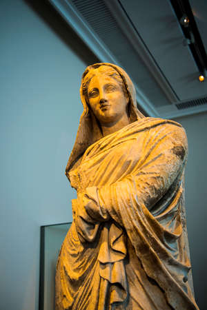 Ancient Greek Statue of a woman over 1000 years old and in the public domain so no licence is requiredのeditorial素材