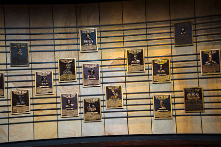 The Country Music Hall of Fame in Nashville Tennessee USA shaped like a flying Piano Keyboard and hosts many mobile exhibitions relating to country music and musiciansのeditorial素材