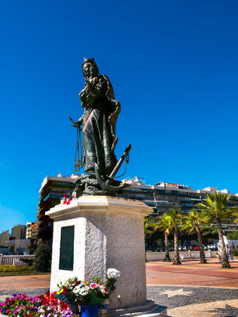 Statue of Our Lady, Star of the Sea, was used to emphasize Mary's role as a guiding star for Christians and guiding seafarers home when they are in dangerous watersのeditorial素材