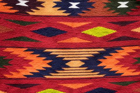 colourful indigenous textile in Otavalo