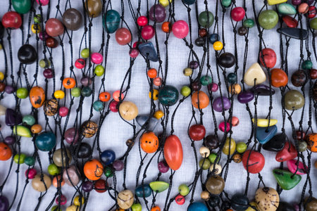 colourful beads in the Otavalo market Ecuador