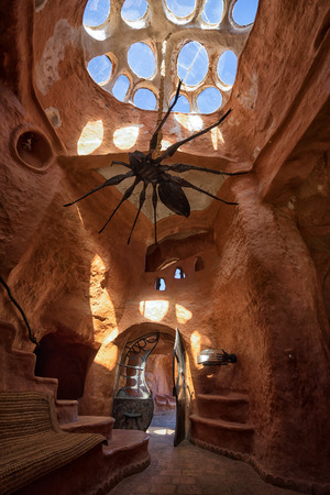 July 21, 2017 Villa de Leyva, Colombia: surrealist house interior in the 'Casa de Terracota' open for visitors for an entry feeのeditorial素材