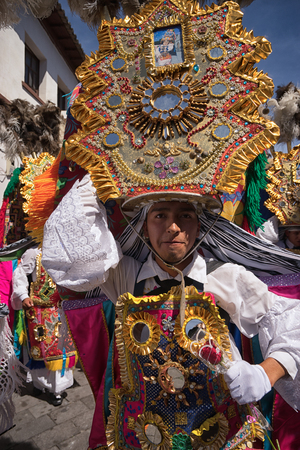 June 17, 2017 Pujili, Ecuador: the annual Corpus Christi parade is consideted a national heritage treasureのeditorial素材