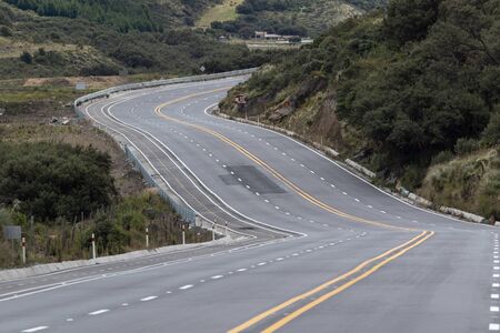 multi lane highway in the Andes of Ecuador form Quito to Papallactaの写真素材