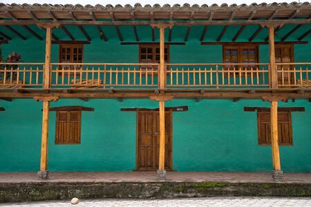 March 12, 2017 Vilcabamba, Ecuador: colonial architecture in the remote indigenous townのeditorial素材