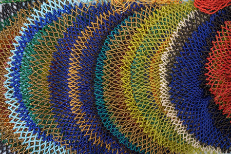 microbead indigenous necklaces in Ecuadorの写真素材