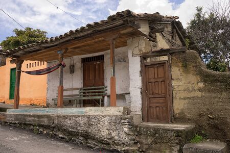March 12, 2017 Vilcabamba, Ecuador: old rustic architecture all through the popular tourist destination townのeditorial素材