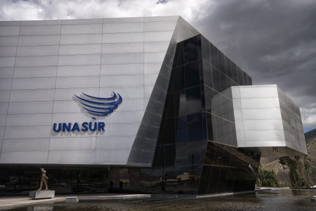 August 1, 2016 Quito, Ecuador: the Mitad del Mundo monument on the equator line is a pet friendly placeのeditorial素材