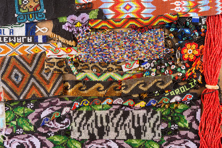 January 26, 2016 San Pedro la Laguna, Guatemala: illustrative editorial closeup details of mayan...