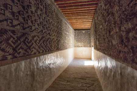 mosaic fretwork at Mitla ruins Oaxaca Mexicoのeditorial素材