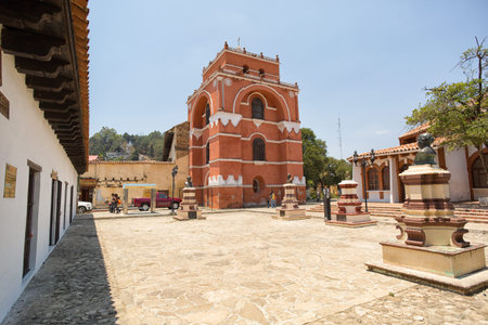April 14, 2014 San Cristobal de las Casas, Mexico: the colonial arch tower is a unique architectural structure in the countryのeditorial素材
