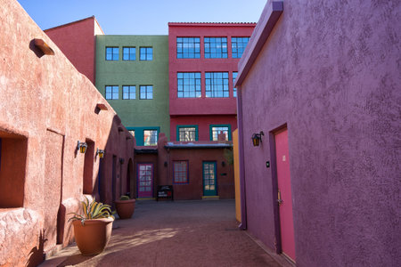 December 5, 2015 Tucson, Arizona: the colourful complex of La Placita in the downtown area is going...