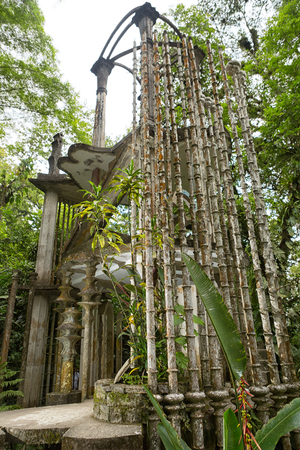 May 18, 2014 Xilitla, Mexico: Las Pozas also known as Edward James Gardens as well, with concrete structures blending in to vegetation in the most Northern jungle of the country nowadays a tourist destinationのeditorial素材