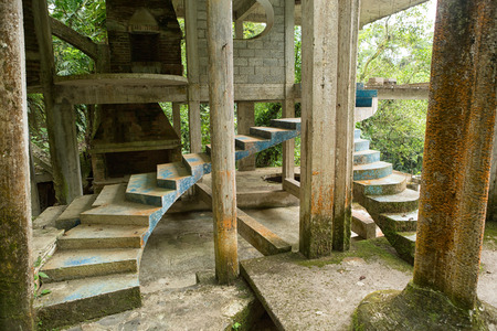 May 18, 2014 Xilitla, Mexico: Las Pozas also known as Edward James Gardens as well, with concrete structures blending in to vegetation in the most Northern jungle of the country nowadays a tourist destinationのeditorial素材