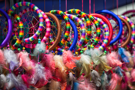colorful indigenous crafts in the Saturday artisan marketの写真素材