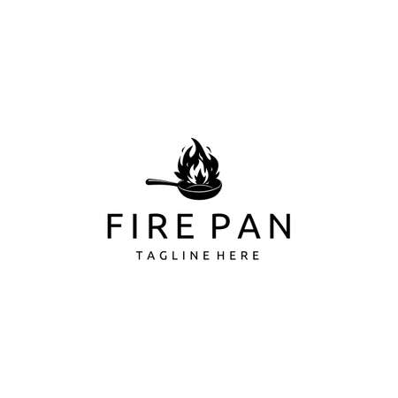 Pan with Fire, Wok Illustration, Vector Designのイラスト素材