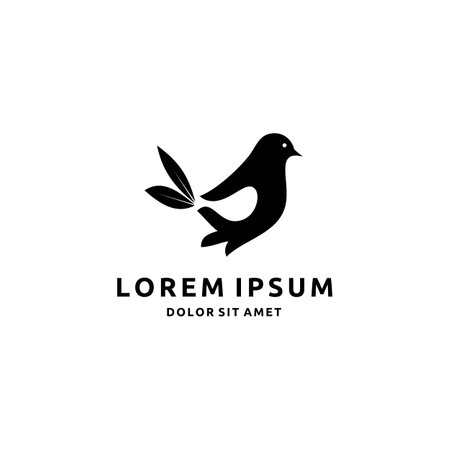 Hand Bird Vector  Design, Hand Wings  , Fingers Dove Okay Trick Negative Space Idea Symbolのイラスト素材