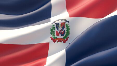 Background with flag of Dominican Republicの写真素材