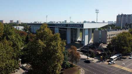 Krasnodar, Russia - August, 30: Aerial view of stadium Dinamoのeditorial素材