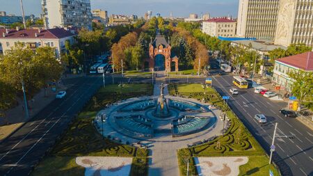 Krasnodar, Russia - August 2019: Monument to Catherine the Great, towering in Catherines Square of Krasnodarのeditorial素材
