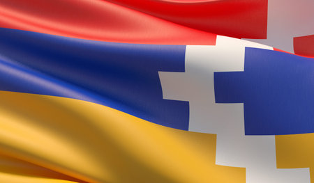 Background with flag of Artsakhの写真素材