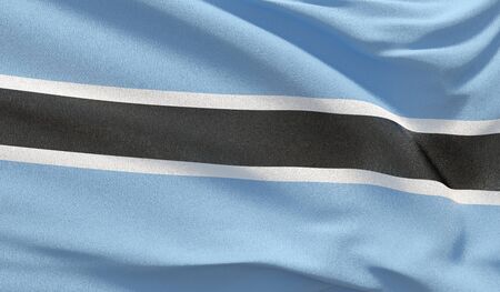 Waving national flag of Botswana. Waved highly detailed close-up 3D render.の写真素材