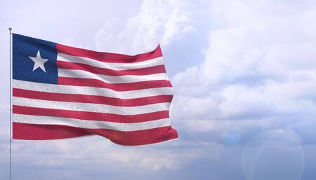 Background with flag of Liberiaの写真素材
