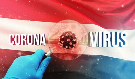 Coronavirus outbreak and coronaviruses influenza background as dangerous flu strain cases as a pandemic medical health risk conceptの写真素材
