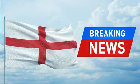 Breaking news modern concept. Background with flag of Englandの写真素材