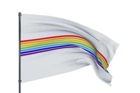 Flag of the Jewish Autonomous Oblast. 3D illustration isolated on white background. Flags of the federal subjects of Russia.の写真素材