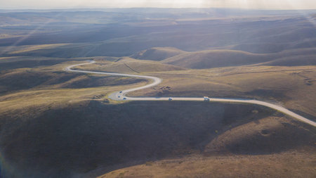 Mountain road in Chechen Republic, North Caucasus, Russia