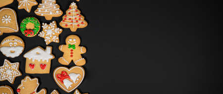 Christmas holidays composition on background with copy space for your textの写真素材