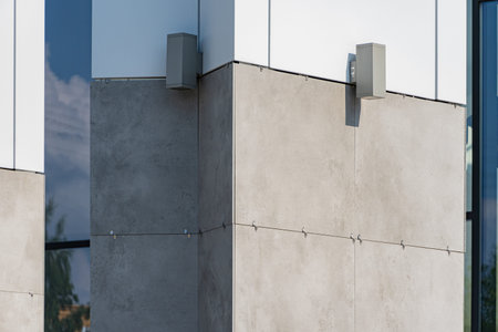 Facade of a modern residential building, building texture