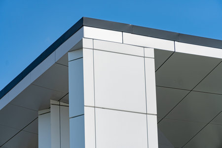 Facade of a modern residential building, building texture