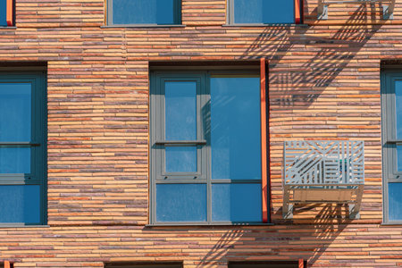 Facade of a modern residential building, building texture
