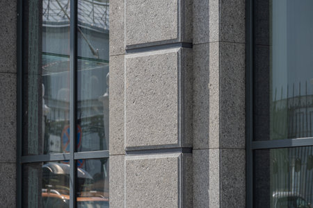 Facade of a modern residential building, building textureの写真素材