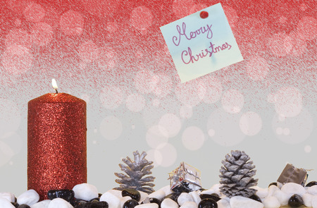 Christmas postcard with greetingの写真素材