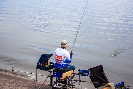 Lipetsk Russia 13 May, 2018 :fishing competitionのeditorial素材