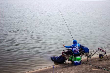 Lipetsk Russia 13 May, 2018 :fishing competitionのeditorial素材