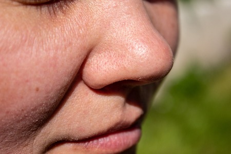 Women's nose, close-upの写真素材